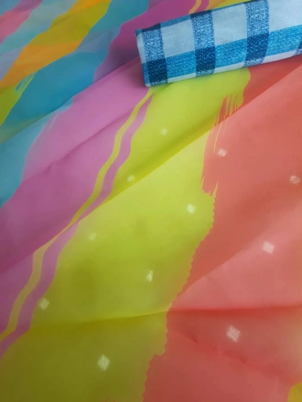 Multicolour organza with mulberry digital printed saree - multicolour