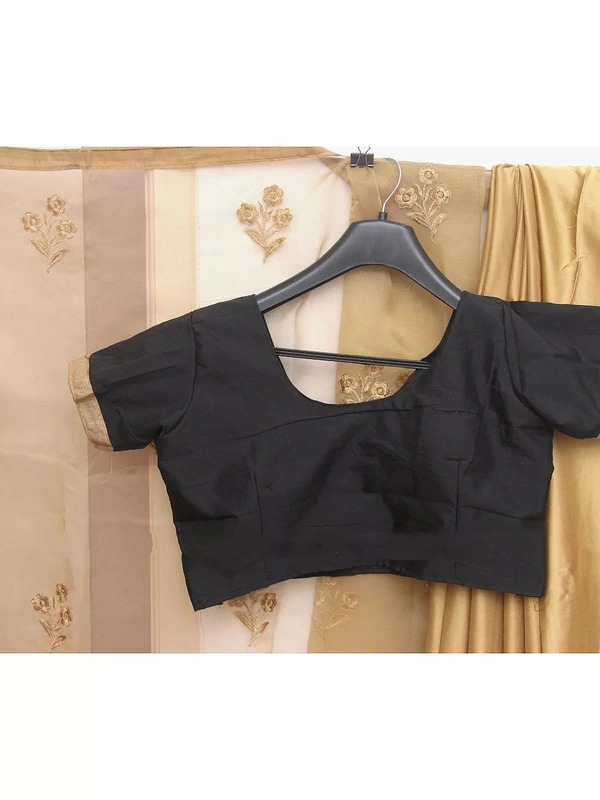 Golden heavy organza silk designer saree - golden