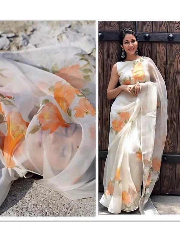 white orgenza net digital printed sareewhite orgenza net digital printed sareewhite orgenza net digital printed saree