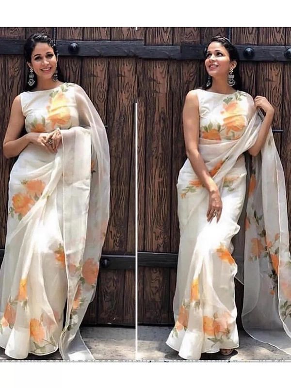 white orgenza net digital printed sareewhite orgenza net digital printed sareewhite orgenza net digital printed saree