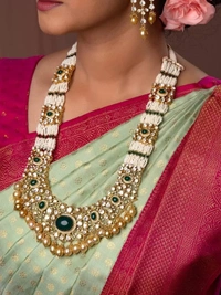 Pista green soft lichi silk jacquard weaving work ceremonial saree