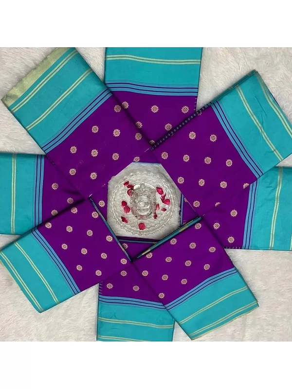 Purple soft lichi silk jacquard weaving work