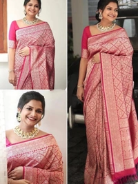 Pink soft lichi silk