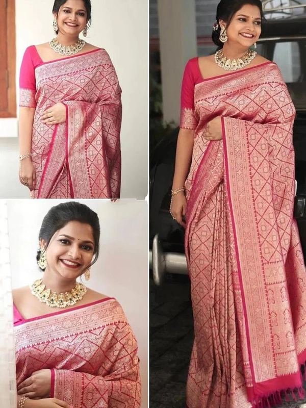 Pink soft lichi silk