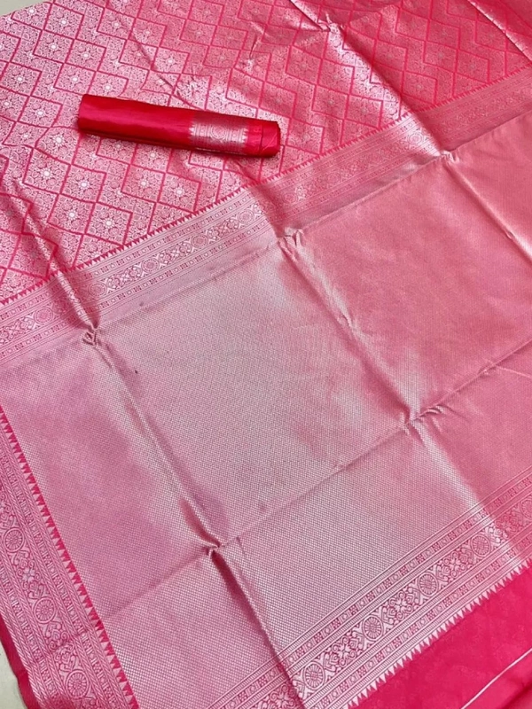 Pink soft lichi silk