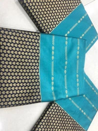 Sky blue soft lichi silk ceremonial saree
