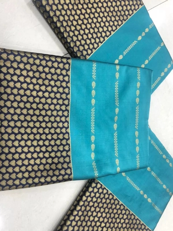 Sky blue soft lichi silk ceremonial saree