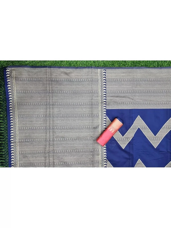 Navy blue kanchivaram kota silk zari work wedding saree