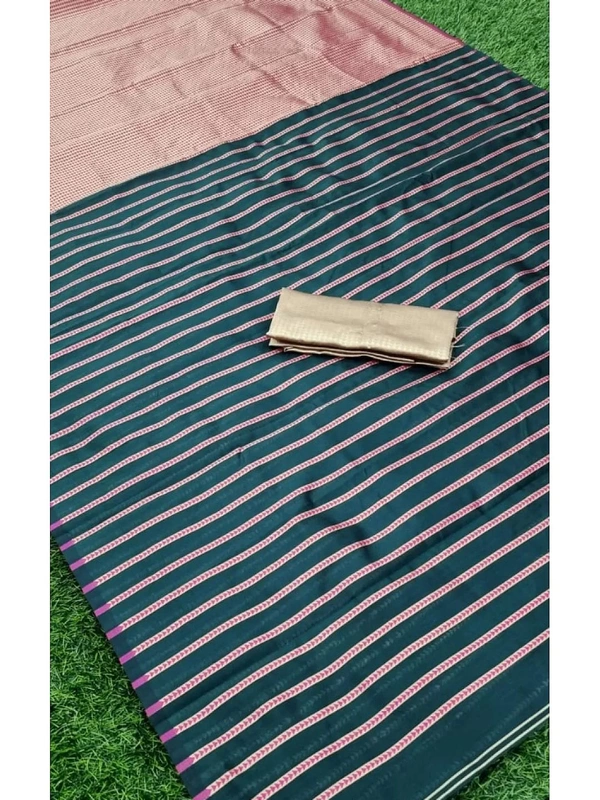 Green kanchipuram silk jacquard weaving work wedding saree