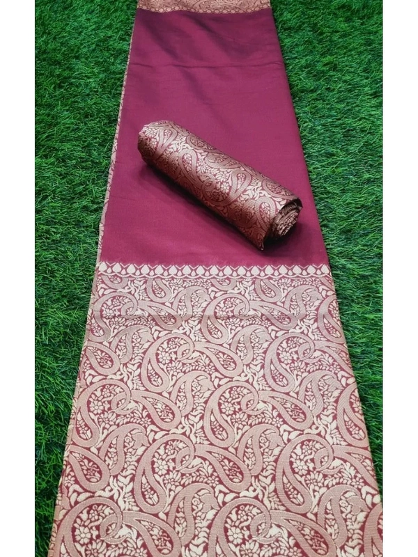 Wine banarasi kota silk jacquard weaving work wedding saree