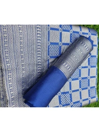 Blue kanchipuran kota silk jacquard pattern work saree
