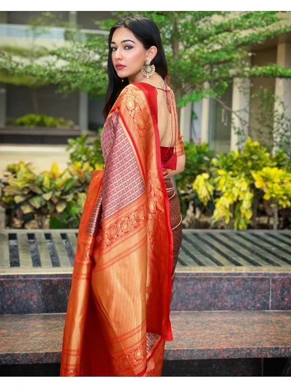Purple kanjiwaram kota silk jacquard pattern work wedding saree