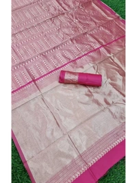 Dark pink banarasi kota silk jacquard weaing work wedding saree