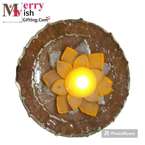 Resin Lotus T Light Holder Or Ring Platter 