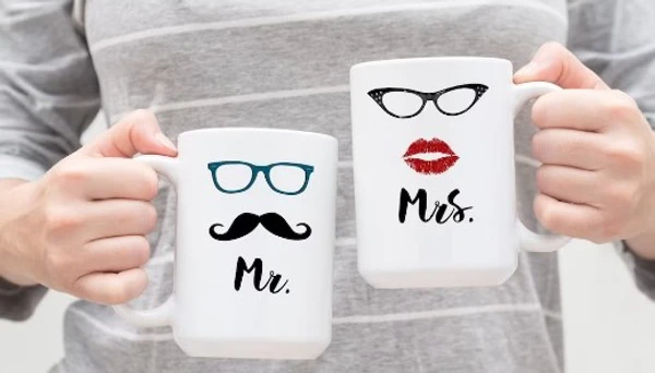 Mr And Mrs 2 Pis Cuple Set Coffee Muh