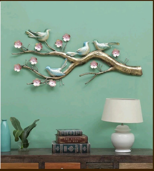 Wall Decoretive Iron Haindicraft Bird on Branch Wall Art