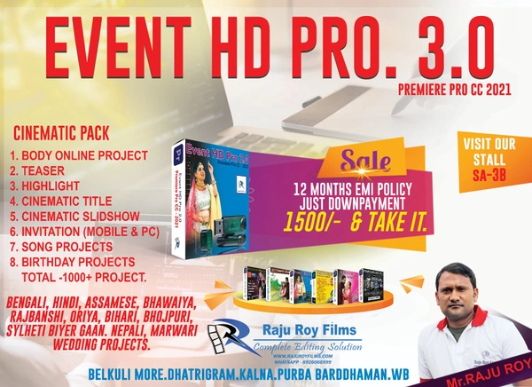 Event Hd 3.0 Cinematic- Bengali- Wedding Project In Adobe Premiere Pro Cc 2022(with 1tb Hdd)  - 570GB DATA 800 PROJECT,  1500/- Emi Facility. 