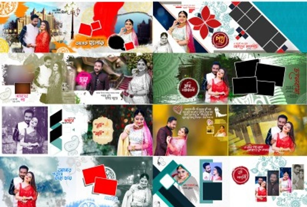 PSD Template 1000pcs( Bengali) royal quality.(100gb data with 64gb free pen drive) - 12x36 Size With Cover , Auto Design Making