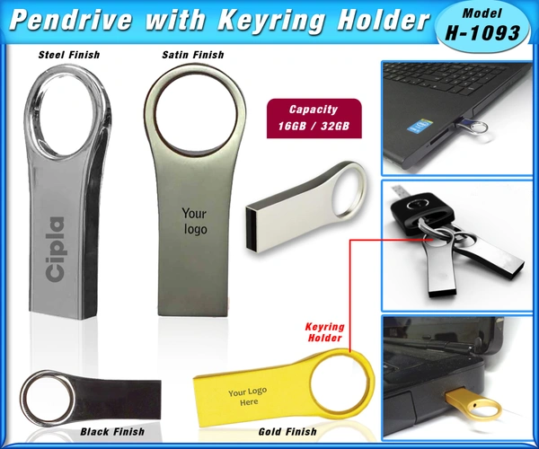 Pendrive With Keyring Holder- . !! on't give a order direct here. WhatsApp us - 8926066999 !! - 8GB, 16GB & 32GB/64GB, Gold,Satin,Sliver,Black