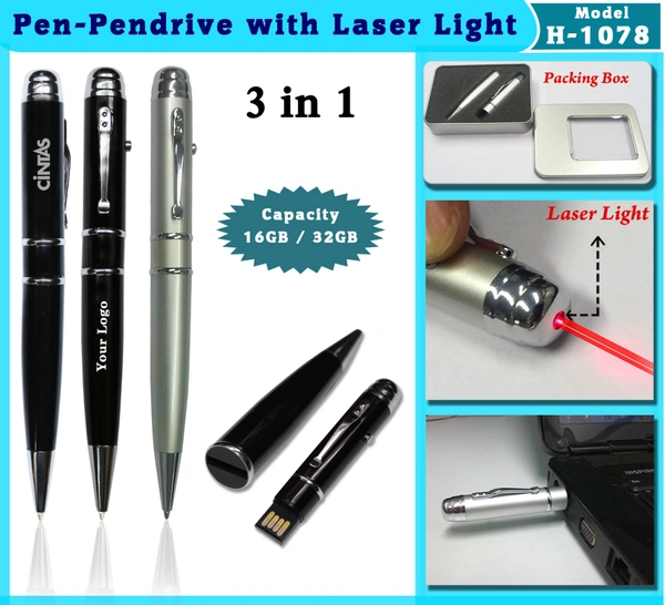 Pen -Pendrive With Laser Light. !! on't give a order direct here. WhatsApp us - 8926066999 !! - 8GB, 16GB & 32GB/64GB., Black,Sliver