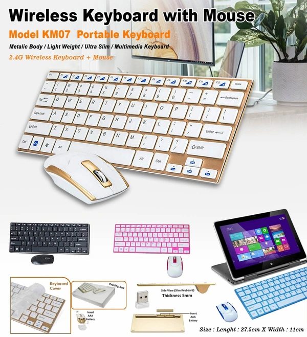 Wireless Keyboard With Mouse Combo. !! on't give a order direct here. WhatsApp us - 8926066999 !! - 53X35.5X26.5CM, Pink,Blue,Black,Gold