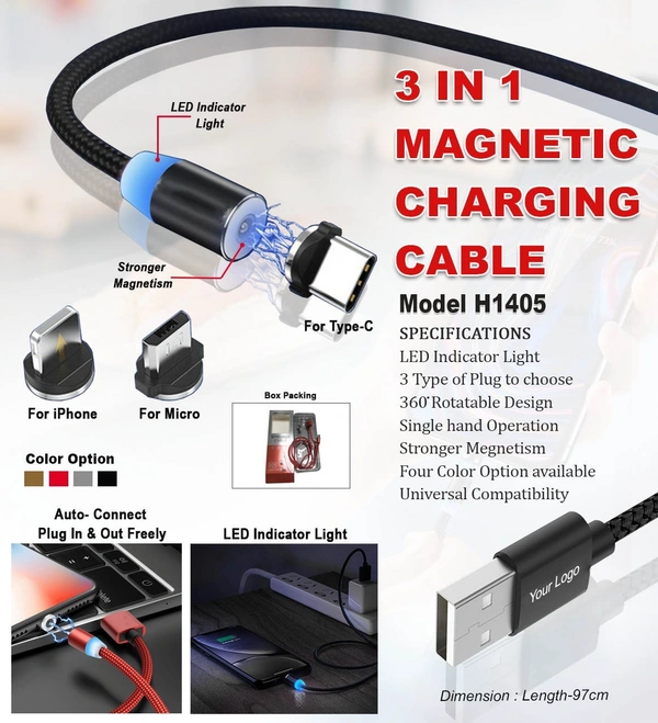 3 In 1 Magnetic Charging Cable. !! on't give a order direct here. WhatsApp us - 8926066999 !! -  60X35X40CM, Red,Blue,White,Gold,Grey