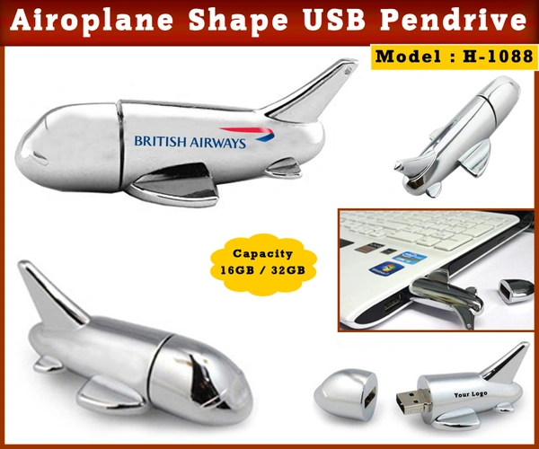 Airoplane Shape USB Pendrive. !! on't give a order direct here. WhatsApp us - 8926066999 !! - Gold,Satin,Sliver,Black