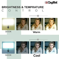 DIGITEK® LED D416 Professional Video Light & NP-750 Li-ion Battery with Micro USB Charging | Dimmable 3200k -5600k | Compatible with Tripods, Monopods, Cameras, Table stand & Camcorder | For YouTube Video , Product Photography, Makeup shoot and more (LED D416 COMBO)
