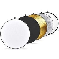 Powerpak 5-in-1 Collapsible Photo Light Reflector 42" (110 cm) - 110 x 110 x 5.6 Centimeters, Multi Color