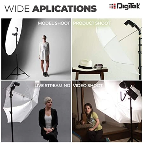 Digitek Heavy Duty Metal Umbrella Clamp with Hotshoes Mount (DMUC-001)