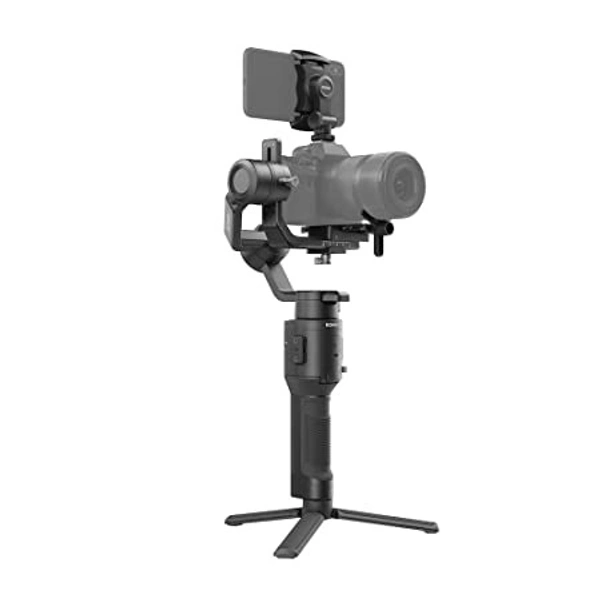 DJI RSC – Lightweight and Compact, Superior Stabilization, 3-Axis Gimbal Stabilizer for Mirrorless Cameras, Nikon, Sony, Panasonic, Canon, 360 Degree Movement, 2kg Tested Payload, Axis Locks, Black - 22 x 7.5 x 37 Centimeters, 	Black