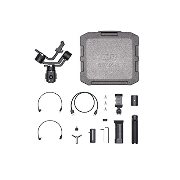 DJI RSC – Lightweight and Compact, Superior Stabilization, 3-Axis Gimbal Stabilizer for Mirrorless Cameras, Nikon, Sony, Panasonic, Canon, 360 Degree Movement, 2kg Tested Payload, Axis Locks, Black - 22 x 7.5 x 37 Centimeters, 	Black