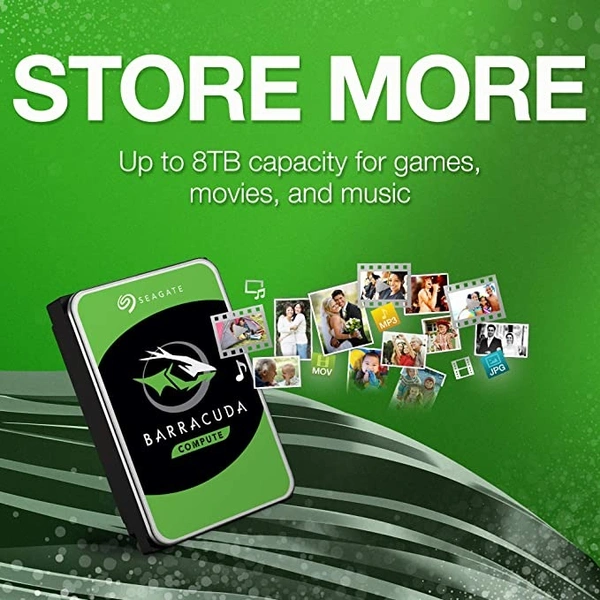 Seagate Barracuda 2 TB Internal Hard Drive HDD – 3.5 Inch SATA 6 Gb/s 5400 RPM 256 MB Cache for Computer Desktop PC (ST2000DM005) - 2000gb, green