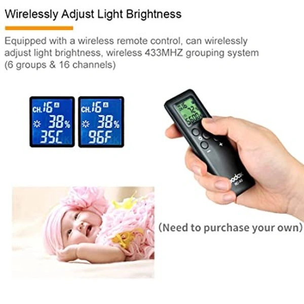 GODOX SL-60W 60W 5600±300K LED Video Light with Bowens Mount Continous Light - White Version | for Video Recording, Wedding, Outdoor Shooting ( Remote not Included) (SL60W)