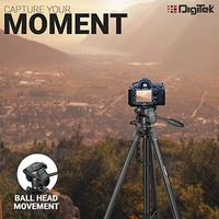 Digitek DTR 550 LW (67 Inch) Tripod For DSLR, Camera |Operating Height: 5.57 Feet | Maximum Load Capacity up to 4.5kg | Portable Lightweight Aluminum Tripod with 360 Degree Ball Head | Carry Bag Included (Black) (DTR 550LW) - DIGITEK® (DLS-009 FTK)