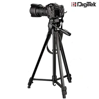 Digitek DTR 550 LW (67 Inch) Tripod For DSLR, Camera |Operating Height: 5.57 Feet | Maximum Load Capacity up to 4.5kg | Portable Lightweight Aluminum Tripod with 360 Degree Ball Head | Carry Bag Included (Black) (DTR 550LW) - DIGITEK® (DLS-009 FTK)