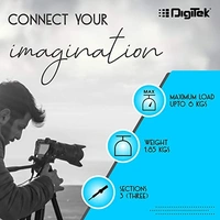 DIGITEK® (DTR 690 VD PRO) (208 cm) Lightweight Tripod (Maximum Load up to 3kgs), 6.85 Feet Tall Digital SLR & Video Cameras, Made Aluminium Material - DTR 690 VD PRO, DTR 690 VD PRO