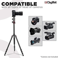 Digitek DTR 520 BH (60 Inch) Professional Aluminum Tripod Cum Monopod with Swivel Pan Head, for DSLR Camera | Maximum Operating Height: 4.95 Feet | Maximum Load Upto: 7kgs (Black) (DTR 520 BH) - Black