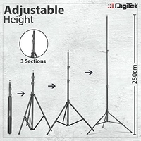 DIGITEK® (DLS-9FT) Lightweight & Portable Aluminum Alloy Light Stand for Ring Light, Reflector, Flash Units, Diffuser, Portrait, Softbox, Studio Lighting & More Ideal for Outdoor & Indoor Shoots - 83 x 7 x 7 Centimeters, DLS-9FEET