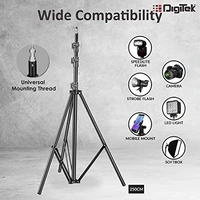 DIGITEK® (DLS-9FT) Lightweight & Portable Aluminum Alloy Light Stand for Ring Light, Reflector, Flash Units, Diffuser, Portrait, Softbox, Studio Lighting & More Ideal for Outdoor & Indoor Shoots - 83 x 7 x 7 Centimeters, DLS-9FEET
