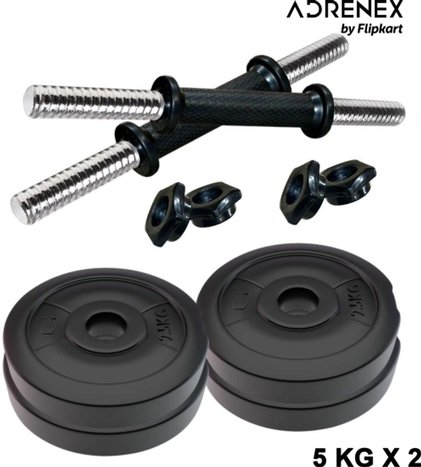 NV Sports 10 kg 2.5 kg 4 pvc plate + dumble rod Adjustable Dumbbel