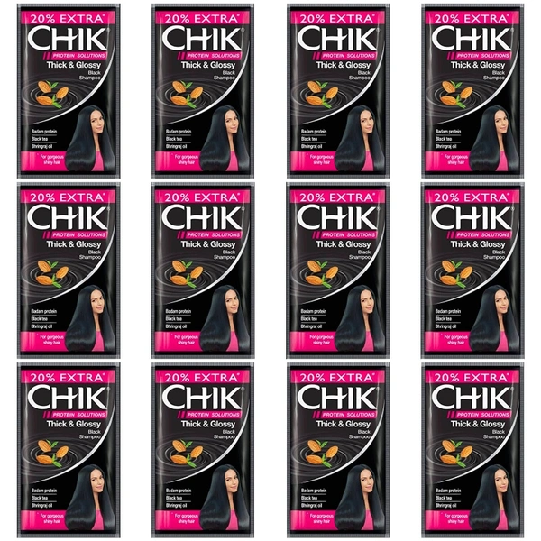 CHIK thick and glossy Black  - 12 pouch