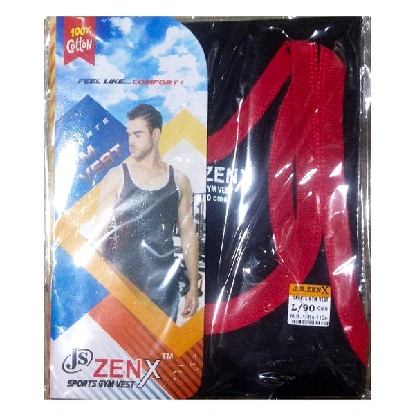 JS ZENY Sports Gym Vest - L/90cms 🔴🖤