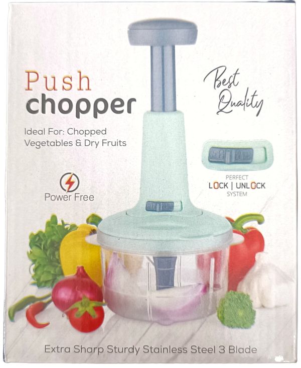 Hand Push Fruits and Vegetable Chopper for Kitchen 3 Sharp Stainless  SteelBlades