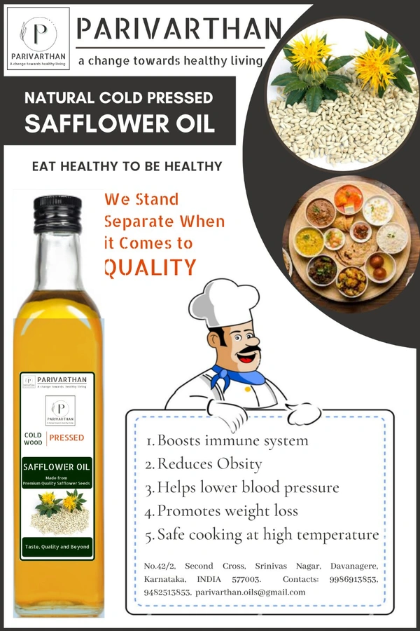  WOOD PRESSED SAFFLOWER OIL - 500ml