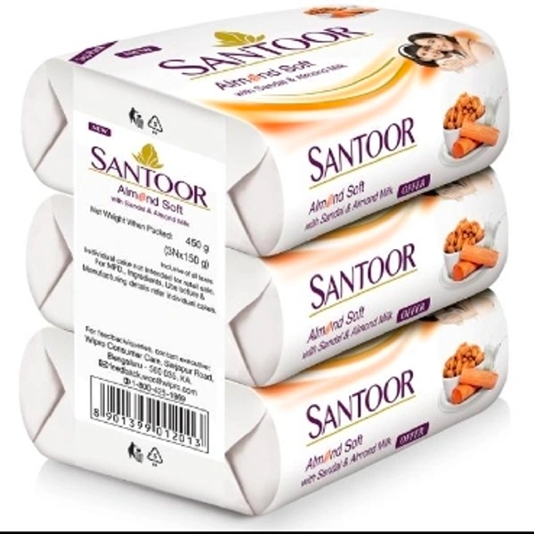 Santoor Milk Soaps : సంతూర్ మిల్క్ సబ్బులు -3×150gm   - 
