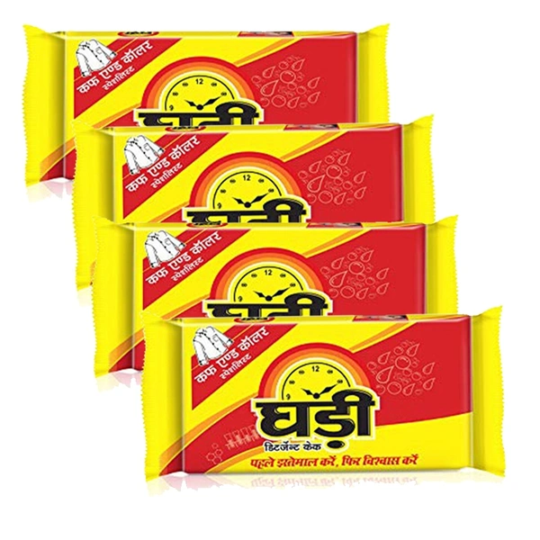 Ghadi Detergent Bar : ఘడి డిటేర్జెంట్ సబ్బు -4pack (160gm) - 