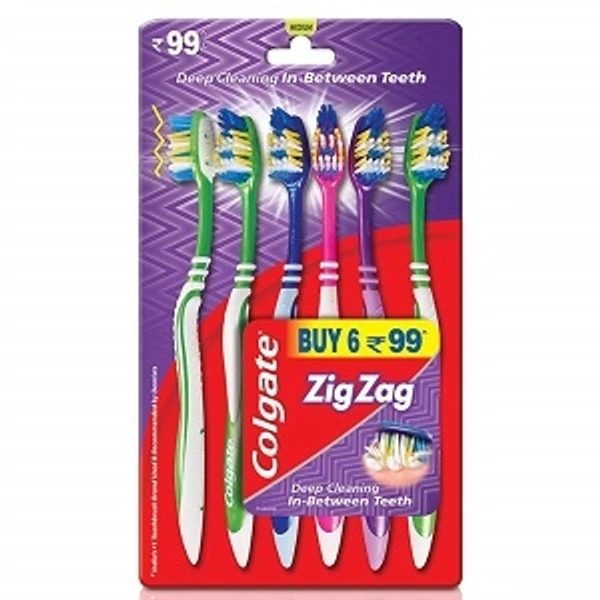 Colgate ZigZag Toothbrush : కోల్గేట్ టూత్ బ్రష్ -6Units - 