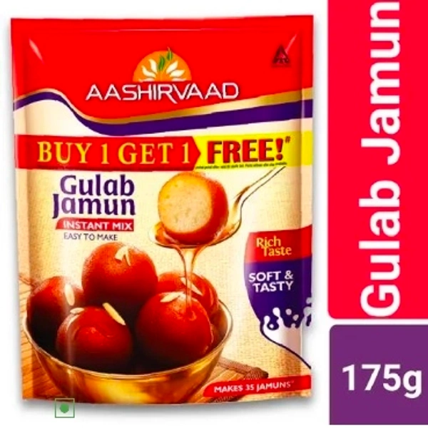 Aashirvaad Gulab Jamu Mix : ఆశీర్వద్ గులాబ్ జామ్ మిక్స్ -175g+175g*free - 