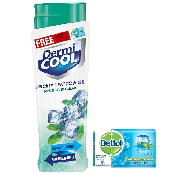 Dermi Cool Powder : డెర్మీ కూల్  పౌడర్ -150gm ( Dettol Soap Free ) - 